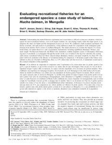 Hucho taimen / Stock assessment / Fish mortality / Overfishing / Maximum sustainable yield / Fisheries management / Taimen / Salmon / Gillnetting / Fishing / Fisheries science / Fish