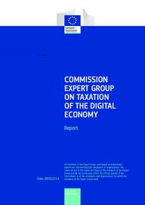 COMMISSION EXPERT GROUP ON TAXATION OF THE DIGITAL ECONOMY Report