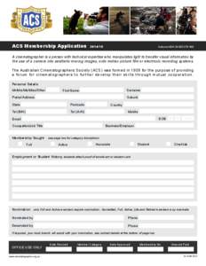 ACS Membership Application[removed]National ABN[removed]