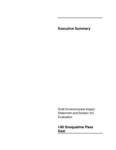Executive Summary - DEIS - I90