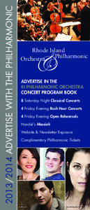 ADVERTISE WITH THE PHILHARMONIC  Rhode Island Philharmonic Orchestra