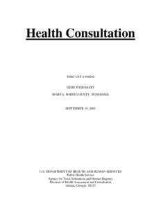 Health Consultation: 781 Airways Blvd Building, Jackson, Tennessee