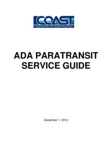 ADA PARATRANSIT[removed]SERVICE GUIDE