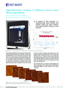 High-Resolution Imaging in Different Atomic Force Microscopy Modes John Alexander and Sergei Magonov NT-MDT Development Inc. Tempe AZ USA (a)