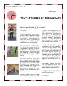 VINITA PUBLIC LIBRARY  Volume 3, Issue 3 Youth Friends of the Library