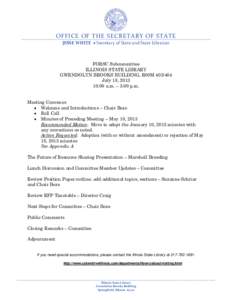 Future of Resource Sharing Committee Meeting Agenda July 18, 2013