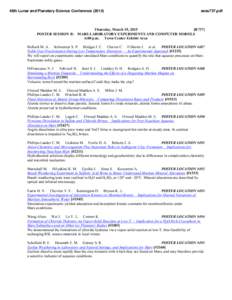 46th Lunar and Planetary Science Conference[removed]sess737.pdf Thursday, March 19, 2015 [R737]