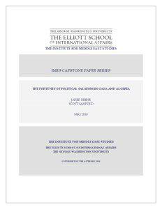 THE INSTITUTE FOR MIDDLE EAST STUDIES  IMES CAPSTONE PAPER SERIES