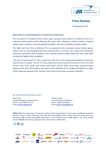 Microsoft Word - AEA Press Release_Fligth safety is a key building block of an effective aviation policy