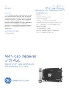 GE Security VR1100 Series IFS AM Video Receiver with Automatic Gain Control (AGC)