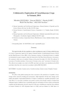 〔AREIPGR Vol. 31 : 189 ～ 201 ，2015〕  Original Paper Collaborative Exploration of Cucurbitaceous Crops in Vietnam, 2014