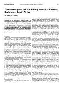 Research Articles  South African Journal of Science 99, September/October 2003