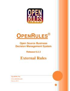 OPENRULES  ® Open Source Business Decision Management System