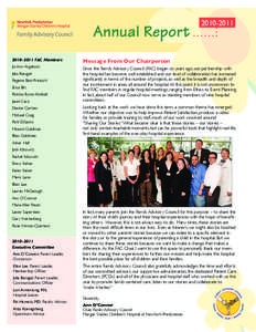 Annual Report 2010–2011 FAC Members Jo-Ann Angelucci Julia Barugel Regene Best-Prescott Erica Blit