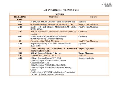 As of[removed]:00 AM ASEAN NOTIONAL CALENDAR[removed]TENTATIVE