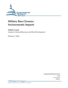 Military Base Closures: Socioeconomic Impacts