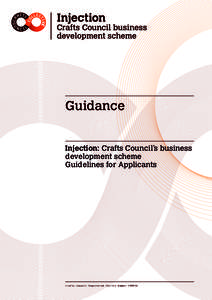 Guidance Injection: Crafts Council’s business development scheme Guidelines for Applicants  Crafts Council Registered Charity Number