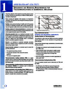 1  ANSI/EIA/EIA-607 (CSA T527) GROUNDING AND BONDING REQUIREMENTS FOR TELECOMMUNICATIONS IN COMMERCIAL BUILDINGS