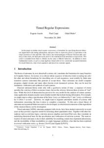 Timed Regular Expressions Eugene Asarin Paul Caspi  Oded Maler∗