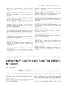 THE RISE AND FALL OF EPIDEMIOLOGY 24 Hardell L, Walker MJ, Walhjalt B et al. Secret ties to industry and conflicting interests in cancer research. Am J Ind Med 2007;50:227–33.