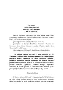 Spriedums Latvijas Republikas vārdā Rīgā 2013. gada 7. novembrī