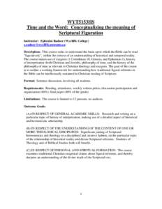 Time and the Word:  Conceptualizing the meaning of Scriptural Figuration