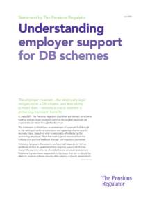 Understanding employer support for DB schemes statement
