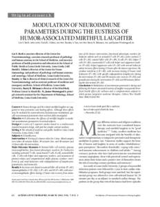 Original research  MODULATION OF NEUROIMMUNE PARAMETERS DURING THE EUSTRESS OF HUMOR-ASSOCIATED MIRTHFUL LAUGHTER