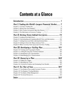 Contents at a Glance Introduction ................................................................ 1 AL  Part I: Trading the World’s Largest Financial Market[removed]