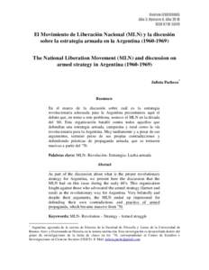 Revista iZQUIERDAS Año 3, Número 6, Año 2010 ISSNEl Movimiento de Liberación Nacional (MLN) y la discusión sobre la estrategia armada en la Argentina)