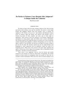 The Problem of Social Cost / Coase theorem / Nuisance / Tort / Ronald Coase / Contract / Damages / Guido Calabresi / Property Rules /  Liability Rules and Inalienability: One View of the Cathedral / Law and economics / Law / Economics