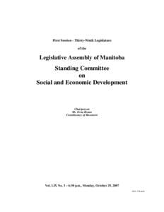 The Legislative Assembly of Manitoba Debates and Proceedings