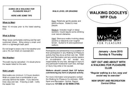 GOING ON A WALKING FOR PLEASURE WALK? WALK LEVEL OR GRADING  HERE ARE SOME TIPS