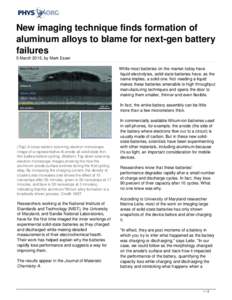 New imaging technique finds formation of aluminum alloys to blame for next-gen battery failures