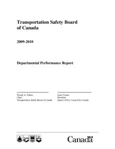 Transportation Safety Board of Canada[removed]Departmental Performance Report