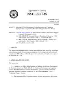 DoD Instruction[removed]; November 30, 1998