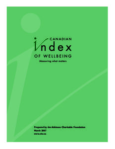 Prepared by the Atkinson Charitable Foundation March 2007 www.ciw.ca Charting the Path to Progress ndicators are very powerful. What we count, measure, and report often drives