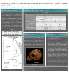 Socializing Violence: Interpersonal Violence Recidivism at Abu Fatima (Sudan) Sarah A. Schrader Department of Anthropology – University of California, Santa Cruz Ancient Kerma (Nubia)