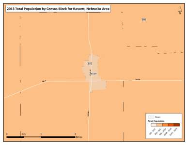 ´  2013 Total Population by Census Block for Bassett, Nebraska Area 699  Clark St