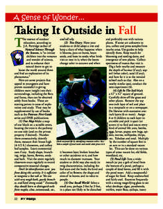 A Sense of Wonder...  Taking It Outside in Fall T