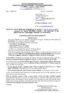 ISTITUTO PROFESSIONALE STATALE SERVIZI PER L’ENOGASTRONOMIA E L’OSPITALITA’ ALBERGHIERA “ D. ZAPPA” - Via Manzoni, 4 – [removed]BORMIO Tel[removed]Fax[removed]e-mail: [removed] - sito