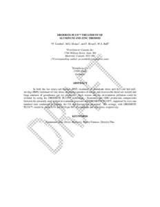 DROSRITE PLUS™ TREATMENT OF ALUMINUM AND ZINC DROSSES *P. Carabin1, M.G. Drouet1, and F. Rivard1, W.S. Ruff2 1  PyroGenesis Canada Inc.