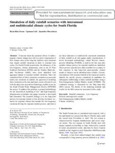 Seasonal Rainfall Simulation and Prediction Model Based on Wavelet Analysis: Application to Everglade National Park Rainfall