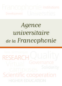 Francophonie Institutions Development Universities  Agence