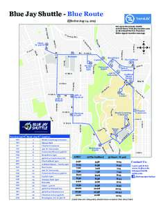 Blue Jay Shuttle - Blue Route Effective Aug 14, 2015 l Rd Chape Evans