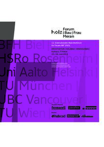 Forum | Bau | Frau Meran 12. Internationales Branchenforum für Frauen (IBFARCHITEKTUR I HOLZBAU I INNENAUSBAU