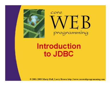 core programming Introduction to JDBC