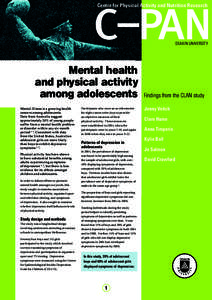 Centre for Physical Activity and Nutrition Research  DEAKIN UNIVERSITY Mental health and physical activity