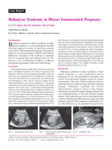 Case Report  Ballantyne Syndrome in Rhesus Isoimmunised Pregnancy