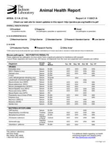 Animal Health Report AREA: C-1A (C1A) Report # 1108C1A  Check our web site for recent updates to this report: http://jaxmice.jax.org/health/c1a.pdf